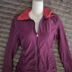 Nike Women's Purple Bomber Jacket with Pink Collar